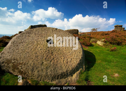 Macina a bordo Stanage nel Derbyshire Peak District Settembre 2008 Foto Stock