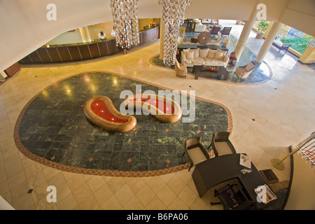 Area del ricevimento nella lobby del Flamingo Beach Resort in Flamingo Beach in Costa Rica Foto Stock