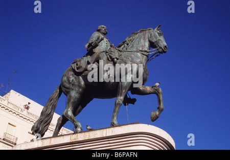 Statua di re Carlos III, Plaza Puerta del Sol di Madrid, Spagna Foto Stock