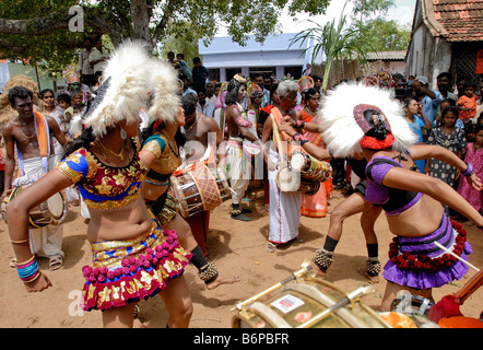 IN KARAGATTAM KULASEKARAPATTINAM TAMILNADU Foto Stock