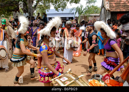 IN KARAGATTAM KULASEKARAPATTINAM TAMILNADU Foto Stock