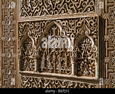 Yeseria dettagliate in camera a dos hermanas alhambra Granada Andalusia Spagna Foto Stock