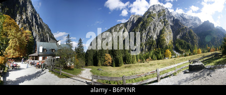 Rataurant Wimbachschloesschen vicino Hochkalter mountain, in Germania, in Baviera, Berchtesgadener Land, Ramsau Foto Stock