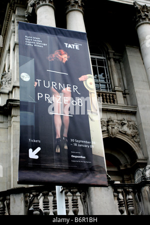 Poster per la Turner Prize 2008 fuori Tate Britain, Londra Foto Stock