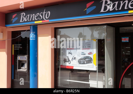 Banesto filiale di banca in Fanabe Costa Adeje Tenerife Isole Canarie Spagna Foto Stock