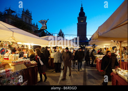 I Mercatini di Natale Cracovia Polonia Foto Stock