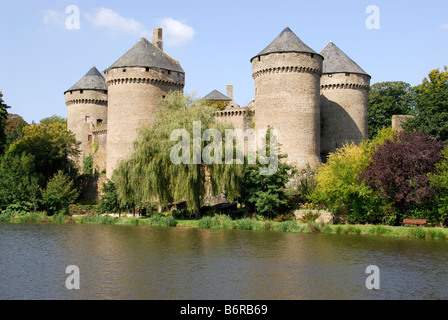 Chateau de Lassay, Lassay-les-Chateaux, Normandia, Francia Foto Stock