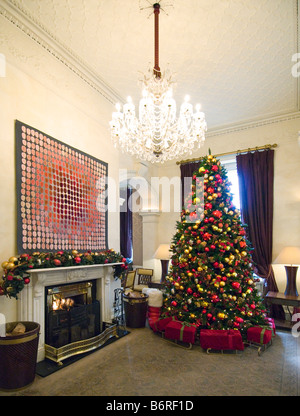 L'albero di Natale nel foyer del Shelbourne Hotel Dublino Natale 2008 Foto Stock