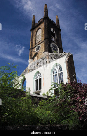 Uragano ha danneggiato la chiesa presbiteriana di St Georges, Grenada, dei Caraibi. Foto Stock