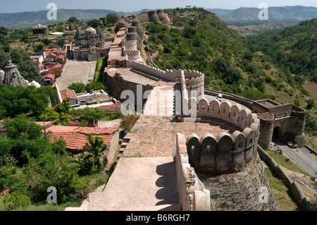 Kumbhalgarh Fort, Rajsamand distretto, Rajasthan, India Foto Stock