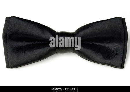 Un nero farfallino su bianco Foto Stock