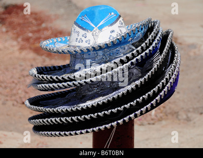 Sombreros messicani per la vendita, Messico Cty Foto Stock