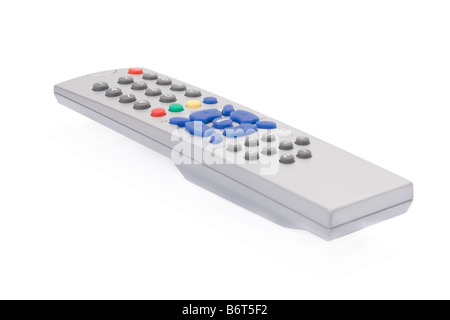Telecomando TV isolato su sfondo bianco Foto Stock