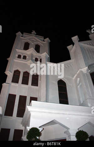 St Pauls chiesa su Duval Street a Key West di notte Foto Stock