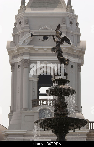 Lima Peru plaza de armas con la cattedrale chiesa tourist Foto Stock