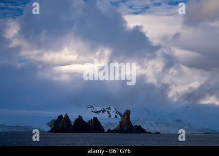 Sull'isola King George al tramonto a sud le isole Shetland Antartide Foto Stock