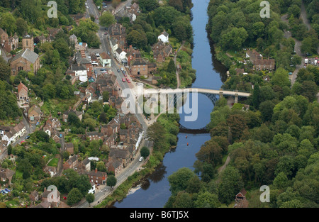 Vista aerea dell'Ironbridge nello Shropshire Inghilterra Foto Stock