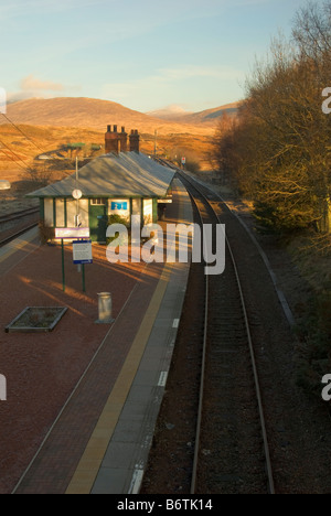 Rannoch stazione ferroviaria nel west Highlands della Scozia, Regno Unito Foto Stock