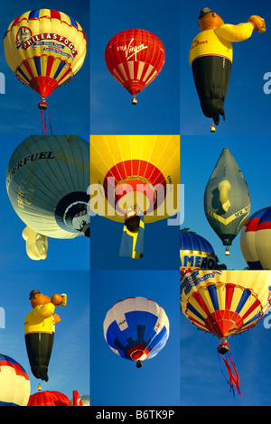 Più di 9 x Immagine montaggio verticale di mongolfiere. Foto Stock