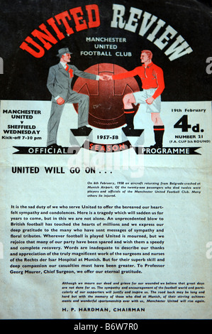 Manchester United football program Foto Stock