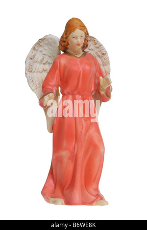 Figura di angelo ritagliare isolati su sfondo bianco Foto Stock