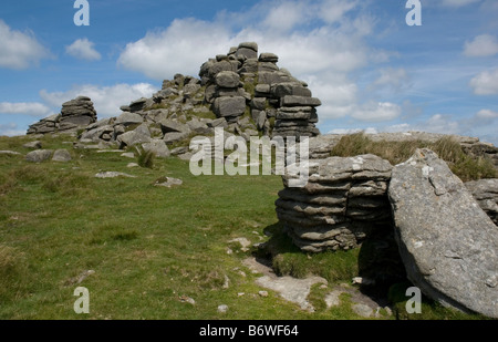 Impressionante paesaggio di granito a West Mill Tor su northwestern Dartmoor Foto Stock