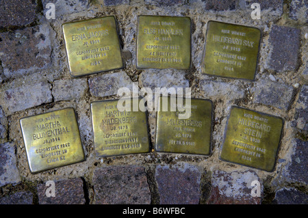 Stolpersteine gunter denmig vittime dell'olocausto pietre di inciampo Foto Stock