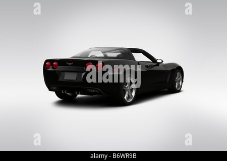 2009 Chevrolet Corvette in nero - angolo posteriore vista Foto Stock