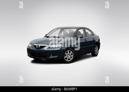 2009 Mazda MAZDA3 i Sport in grigio - Vista anteriore angolare Foto Stock