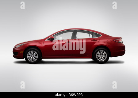 2009 Mazda MAZDA6 i Sport in rosso - Driver Profilo laterale Foto Stock