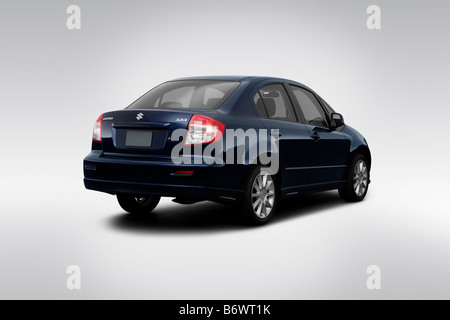 2009 Suzuki SX4 Sport in blu - angolo posteriore vista Foto Stock