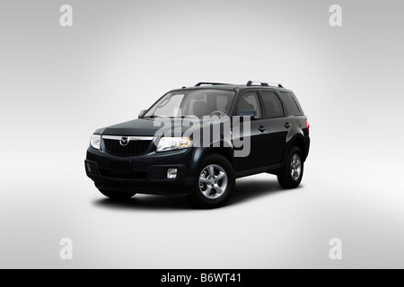 2009 Mazda Tribute Hybrid GT in grigio - Vista anteriore angolare Foto Stock