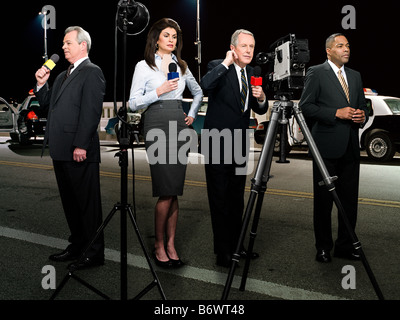 Presentatori di notizie Foto Stock