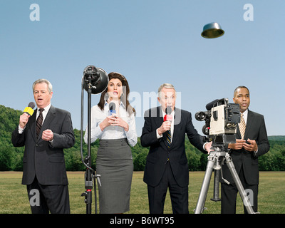 News presentatori e ufo Foto Stock