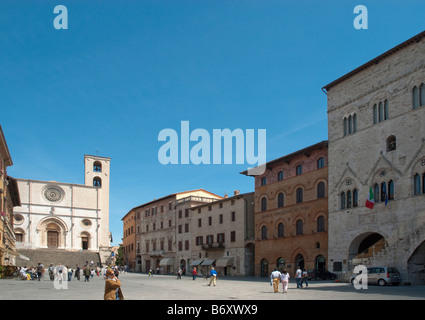 Piazza del Popolo a Todi, Umbria Foto Stock