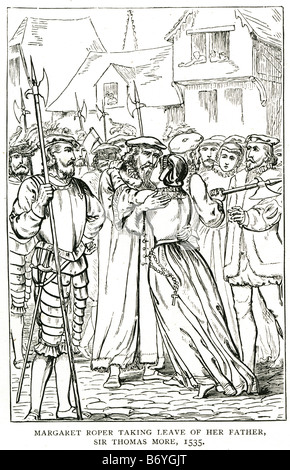 Margaret roper née più congedo di suo padre sir Thomas More 1535 Tower of London decapitato Foto Stock