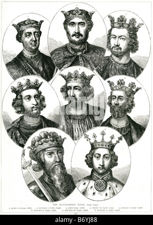 Casa di Plantagenet prima casa di Angiò Re 1154 1900 Gâtinais Enrico II d'Inghilterra Geoffrey V Regno di Inghilterra xii centur Foto Stock