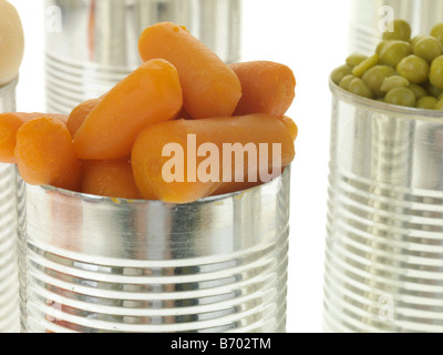 Selezione di popolare e conveniente le conserve di verdura pronta per la cottura di alimenti o ingredienti di cottura Foto Stock