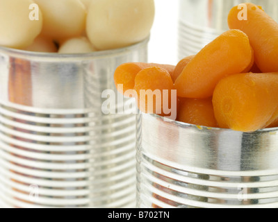 Selezione di popolare e conveniente le conserve di verdura pronta per la cottura di alimenti o ingredienti di cottura Foto Stock