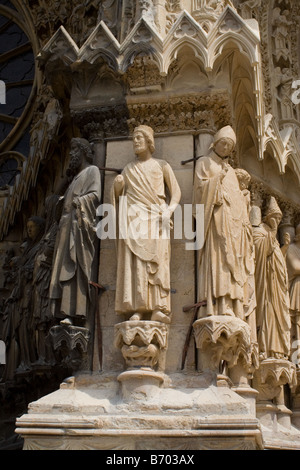 Cattedrale di Reims Champagne Francia agosto 2006 Foto Stock