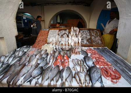 Mercato del pesce a Essaouira, Marocco Foto Stock