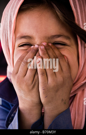 Il persiano ragazza con chador sorridente Yadz Iran Foto Stock