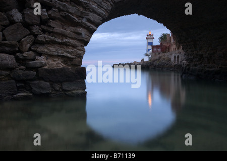 Santa Marta faro in Cascais, Portogallo Foto Stock