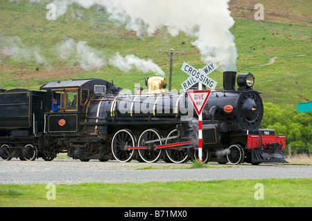 Nuova Zelanda, Isola del Sud, Kingston vicino a Queenstown. Treno a vapore. Foto Stock