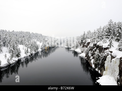 Il fiume francese, Ontario, Canada, canoa rotta per il commercio di pellicce Foto Stock