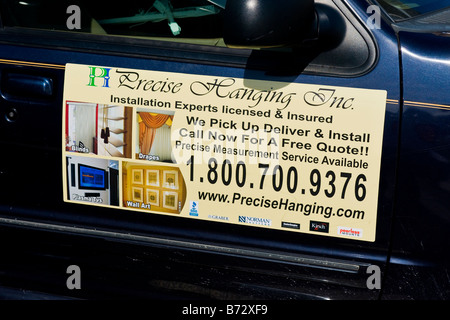 Palm Beach Shores , segni interessanti , auto porta , segno preciso appeso Inc ., abbiamo pick up , fornire e installare , appunto ! Foto Stock