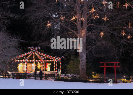 Christma annuale giostra di notte ai Giardini Butchart Victoria British Columbia Canada Foto Stock