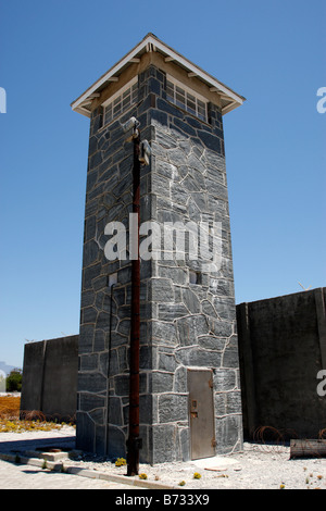 Torre di guardia carcere di massima sicurezza di Robben Island cape town Sudafrica Foto Stock