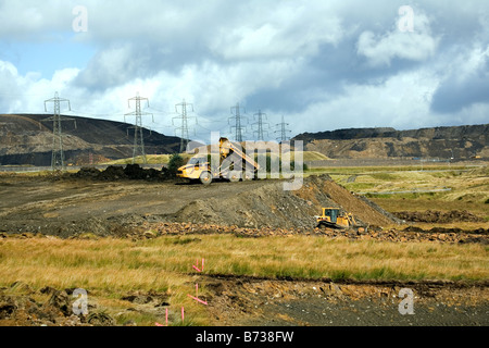 A cielo aperto di carbone Cwmbargoed sito Merthyr Tydfil Galles del Sud Foto Stock