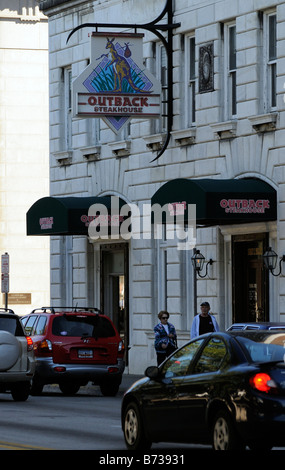 Outback Steakhouse Restaurant building a Savannah in Georgia negli Stati Uniti Foto Stock